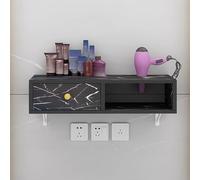 TT-YEC Armario De Almacenamiento De Pared Flotante Para Salón, Estación De Peluquería De Madera Con Soporte Para Secador De Pelo, Equipo De Salón De Belleza Con Cajones,Gl50×w30×h16cm