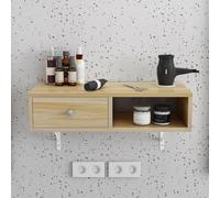 TT-YEC Banco De Herramientas Profesional De Pared Para Barbería, Estación De Barbería Profesional De Madera Con Cajones Y Soporte Para Secador De Pelo.,Dl70×w30×h16cm