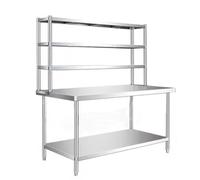 TT-YEC Banco De Trabajo De Preparación De Alimentos De Acero Inoxidable De Alta Resistencia, Mesa Utilitaria De Metal con Divisores Ajustables,Bl100xw70xh160cm