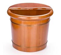 TT-YEC Baño De Pies De Roble Natural Espesado, Baño De Pies De Masaje De Pies Hecho A Mano, Baño De Pies De Conservación De Calor Con Tapa, Baño De Pies Para Adultos,H40cm