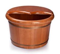 TT-YEC Baño De Pies De Roble Natural Espesado, Baño De Pies De Masaje De Pies Hecho A Mano, Baño De Pies De Conservación De Calor Con Tapa, Baño De Pies Para Adultos,H26cm