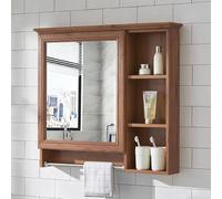 TT-YEC Botiquín con Espejo De Gran Capacidad con Estantes Abiertos, Mueble con Espejo para Baño, Tocador De Baño Compacto, Material De Fibra De Carbono, Estilo Rústico,L69cm a