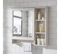 TT-YEC Botiquín con Espejo De Gran Capacidad con Estantes Abiertos, Mueble con Espejo para Baño, Tocador De Baño Compacto, Material De Fibra De Carbono, Estilo Rústico,L69cm c