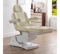 TT-YEC Cama De Masaje De Spa Eléctrica Simple De Color Blanco Roto, Cama De Belleza Facial Con 4 Motores, Cama De Tatuaje Ajustable Portátil, Sillón Reclinable Especial Para Esteticistas
