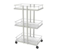 TT-YEC Carro De Peluquería Multifuncional De Metal, Estante Móvil Con Ruedas De Tres Niveles, Organizador De Herramientas De Peluquería,Plata