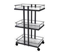 TT-YEC Carro De Peluquería Multifuncional De Metal, Estante Móvil Con Ruedas De Tres Niveles, Organizador De Herramientas De Peluquería,Negro