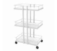 TT-YEC Carro De Peluquería Multifuncional De Metal, Estante Móvil Con Ruedas De Tres Niveles, Organizador De Herramientas De Peluquería,blanca