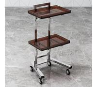 TT-YEC Carro De Peluquería Rodante De Acrílico De Dos Capas, Carro Portátil Para Herramientas De Belleza, Equipo De Peluquería Plegable De Acero Inoxidable,J