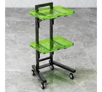 TT-YEC Carro De Peluquería Rodante De Acrílico De Dos Capas, Carro Portátil Para Herramientas De Belleza, Equipo De Peluquería Plegable De Acero Inoxidable,E