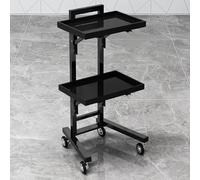 TT-YEC Carro De Peluquería Rodante De Acrílico De Dos Capas, Carro Portátil Para Herramientas De Belleza, Equipo De Peluquería Plegable De Acero Inoxidable,B