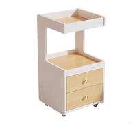 TT-YEC Carro De Salón De Belleza De Madera, Carro De Peluquería Con Ruedas, Carro De Herramientas De Estilista De 4 Niveles Y 2 Cajones, Banco De Trabajo Móvil,C