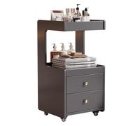 TT-YEC Carro De Salón De Belleza De Madera, Carro De Peluquería Con Ruedas, Carro De Herramientas De Estilista De 4 Niveles Y 2 Cajones, Banco De Trabajo Móvil,B