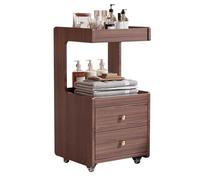 TT-YEC Carro De Salón De Belleza De Madera, Carro De Peluquería Con Ruedas, Carro De Herramientas De Estilista De 4 Niveles Y 2 Cajones, Banco De Trabajo Móvil,D