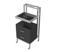 TT-YEC Carro De Trabajo Móvil Para Peluquería, Mesa De Trabajo Para Peluquero Con 2 Cajones, Soporte Para Secador De Pelo, Armario De Trabajo Para Peluquería Con 4 Ruedas,F