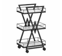 TT-YEC Carro Portátil Metálico Para Herramientas De Peluquería, Carro De Almacenamiento Profesional De Tres Niveles, Adecuado Para Salones De Belleza Y Mesas De Trabajo De Peluquería.,Negro