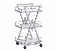 TT-YEC Carro Portátil Metálico Para Herramientas De Peluquería, Carro De Almacenamiento Profesional De Tres Niveles, Adecuado Para Salones De Belleza Y Mesas De Trabajo De Peluquería.,Plata