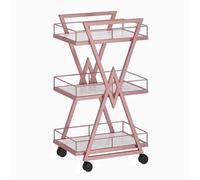 TT-YEC Carro Portátil Metálico Para Herramientas De Peluquería, Carro De Almacenamiento Profesional De Tres Niveles, Adecuado Para Salones De Belleza Y Mesas De Trabajo De Peluquería.,Rose gold