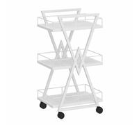 TT-YEC Carro Portátil Metálico Para Herramientas De Peluquería, Carro De Almacenamiento Profesional De Tres Niveles, Adecuado Para Salones De Belleza Y Mesas De Trabajo De Peluquería.,blanca