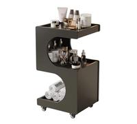 TT-YEC Carro Profesional Rodante Para Peluquería, Carro De Almacenamiento De Herramientas De Peluquería De Madera, Organizador De Almacenamiento En Forma De S Para Spa De Belleza,Negro