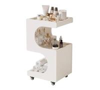 TT-YEC Carro Profesional Rodante Para Peluquería, Carro De Almacenamiento De Herramientas De Peluquería De Madera, Organizador De Almacenamiento En Forma De S Para Spa De Belleza,blanca