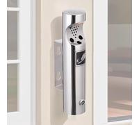 TT-YEC Cenicero De Acero Inoxidable para Montar En La Pared, Recolector De Colillas De 1 Litro De Capacidad, Caja De Eliminación De Colillas con Cerradura,Plata