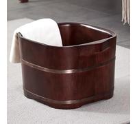 TT-YEC Cubo De Baño De Pies De Madera Maciza Hecho A Mano, Cubo De Baño De Pies Para El Cuidado De Los Pies En El Hogar, Bañera De Pies Con Asa, Cubo De Relajación De Pies