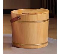 TT-YEC Cubo De Baño De Pies Vintage De Madera Con Asa Y Tapa, Baño De Pies Espesado Para El Hogar, Cubo De Pedicura De Cedro, Juego De Relajación Para El Cuidado De Los Pies,A25cm