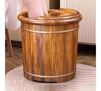 TT-YEC Cubo De Baño De Pies Vintage De Madera, Cubo De Baño De Pies Con Masajeador Y Asa, Cubo De Baño De Pies De Madera Maciza Para El Hogar, Baño De Pies Hecho A Mano,H26cm