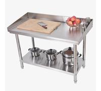 TT-YEC Encimera De Preparación para Cocina Doméstica/Comercial, Parrilla De Mesa De Acero Inoxidable con Protectores Traseros Y Laterales, Tabla De Cortar Multiusos,Al120×w80×h80cm