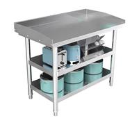 TT-YEC Encimera De Preparación para Cocina Doméstica/Comercial, Parrilla De Mesa De Acero Inoxidable con Protectores Traseros Y Laterales, Tabla De Cortar Multiusos,Bl100×w60×h80cm