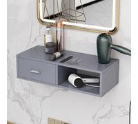TT-YEC Equipo De Estación De Salón De Belleza Con Cajones, Gabinete De Almacenamiento De Peluquería Con Orificio Para Secador De Pelo, Estación De Peluquería Montada En La Pared,Dl60×w30×h16cm