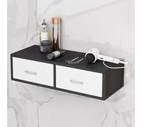 TT-YEC Equipo De Estación De Salón De Belleza Con Cajones, Gabinete De Almacenamiento De Peluquería Con Orificio Para Secador De Pelo, Estación De Peluquería Montada En La Pared,Kl70×w30×h16cm