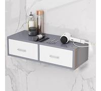 TT-YEC Equipo De Estación De Salón De Belleza Con Cajones, Gabinete De Almacenamiento De Peluquería Con Orificio Para Secador De Pelo, Estación De Peluquería Montada En La Pared,Hl60×w30×h16cm