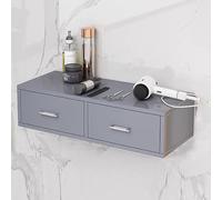 TT-YEC Equipo De Estación De Salón De Belleza Con Cajones, Gabinete De Almacenamiento De Peluquería Con Orificio Para Secador De Pelo, Estación De Peluquería Montada En La Pared,Gl60×w30×h16cm