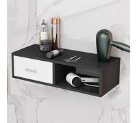 TT-YEC Equipo De Estación De Salón De Belleza Con Cajones, Gabinete De Almacenamiento De Peluquería Con Orificio Para Secador De Pelo, Estación De Peluquería Montada En La Pared,Al60×w30×h16cm