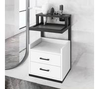 TT-YEC Estación De Belleza Con Almacenamiento Para Estilistas, Estación De Peluquería De Pared Con 2 Cajones Y Orificio Para Secador De Pelo, Mesa De Barbería Abierta,Nl36×w32×h60cm