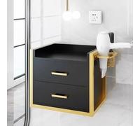 TT-YEC Estación De Belleza Con Almacenamiento Para Estilistas, Estación De Peluquería De Pared Con 2 Cajones Y Orificio Para Secador De Pelo, Mesa De Barbería Abierta,Dl40×w30×h36cm