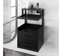 TT-YEC Estación De Belleza Con Almacenamiento Para Estilistas, Estación De Peluquería De Pared Con 2 Cajones Y Orificio Para Secador De Pelo, Mesa De Barbería Abierta,Gl36×w32×h60cm