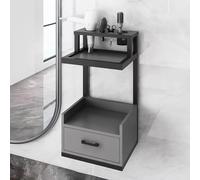 TT-YEC Estación De Belleza Con Almacenamiento Para Estilistas, Estación De Peluquería De Pared Con 2 Cajones Y Orificio Para Secador De Pelo, Mesa De Barbería Abierta,Al36×w32×h60cm