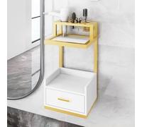TT-YEC Estación De Belleza Con Almacenamiento Para Estilistas, Estación De Peluquería De Pared Con 2 Cajones Y Orificio Para Secador De Pelo, Mesa De Barbería Abierta,Dl36×w32×h60cm