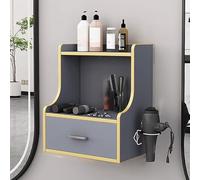 TT-YEC Estación De Peluquería De Madera, Organizador De Herramientas Para El Cabello De Pared Con Cajón Y Soporte Para Secador De Pelo, Organizador De Herramientas De Peinado,C
