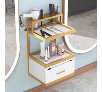 TT-YEC Estación De Salón Montada En La Pared, Armario De Almacenamiento Para Herramientas De Corte De Cabello Con Barril Y Cajón Para Secador De Cabello, Gabinete Para Peluquería,A