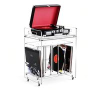 TT-YEC Estante Acrílico para Equipos Audiovisuales, Estante Transparente para Discos De Vinilo, Estantería/Mesa Auxiliar De Pie con Discos, Tocadiscos Y Estantes De Exhibición,C
