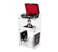 TT-YEC Estante Acrílico para Equipos Audiovisuales, Estante Transparente para Discos De Vinilo, Estantería/Mesa Auxiliar De Pie con Discos, Tocadiscos Y Estantes De Exhibición,B