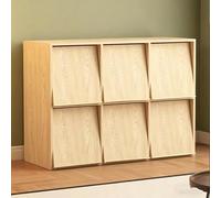 TT-YEC Estante Multifuncional para Discos De Vinilo, Armario De Madera para Libros Diversos, Organizador De CD De 4/6 Compartimentos, Almacenamiento Abatible,6 Squares b