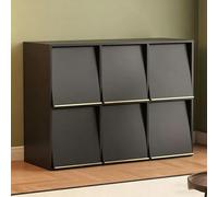 TT-YEC Estante Multifuncional para Discos De Vinilo, Armario De Madera para Libros Diversos, Organizador De CD De 4/6 Compartimentos, Almacenamiento Abatible,6 Squares c
