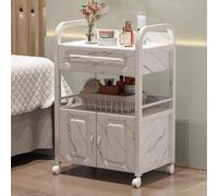 TT-YEC Estante Para Guardar Herramientas De Peluquería, Carrito De Belleza Móvil Con Ruedas, Armario Multifuncional Con Cajones Y Puertas De Cristal.,H