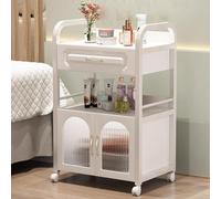 TT-YEC Estante Para Guardar Herramientas De Peluquería, Carrito De Belleza Móvil Con Ruedas, Armario Multifuncional Con Cajones Y Puertas De Cristal.,B