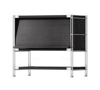 TT-YEC Estantería De Estilo Industrial Retro para CD, Estante De Almacenamiento Abatible con Patas De Acero Al Carbono, Estante De Almacenamiento Multimedia De Pie con Estantes,H70×l60×w40