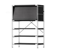 TT-YEC Estantería De Estilo Industrial Retro para CD, Estante De Almacenamiento Abatible con Patas De Acero Al Carbono, Estante De Almacenamiento Multimedia De Pie con Estantes,H110×l60×w40